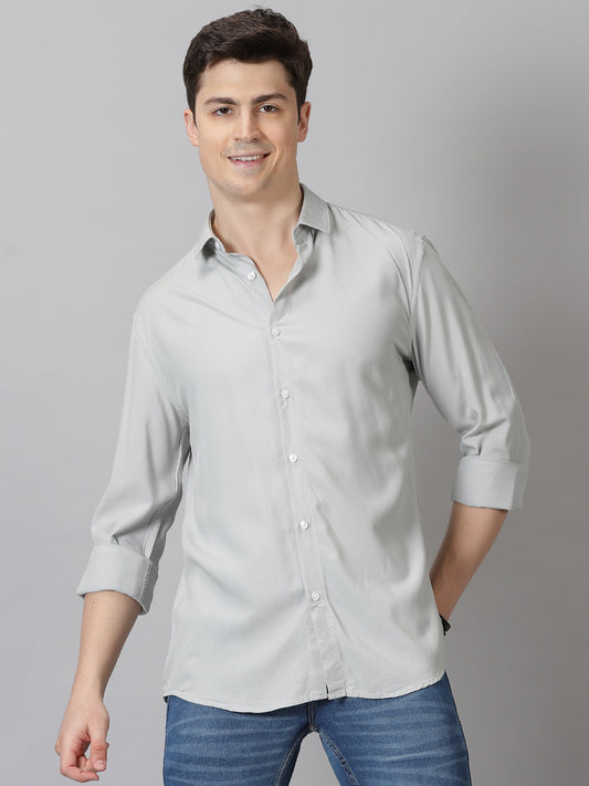 Grey Mist Full-Sleeve Casual Shirt
