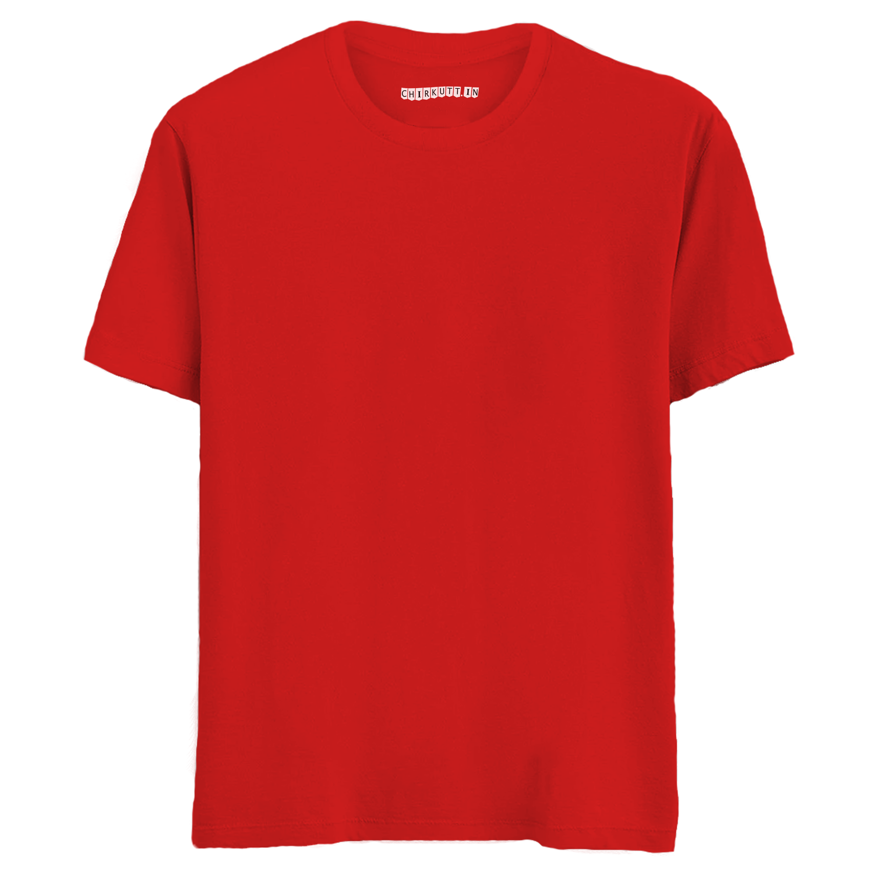 round neck solid red t shirt