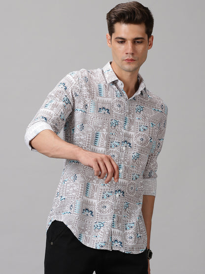 Mandala Canvas Full-Sleeve Casual Shirt