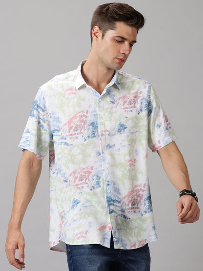 Radiant Scatter Half-Sleeve Casual Shirt
