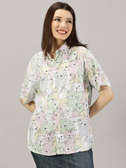 ToonFrenzy Half-Sleeve Oversized Shirt