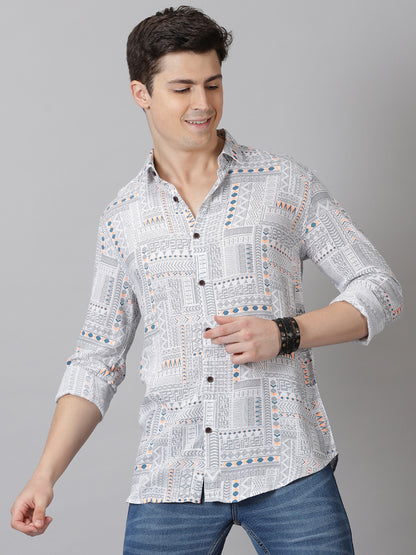 Intricate Matrix Full-Sleeve Casual Shirt