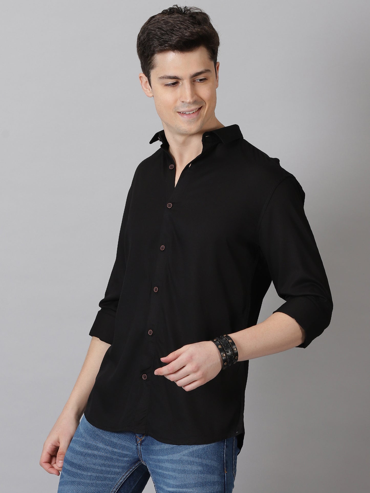 Black Slate Full-Sleeve Casual Shirt