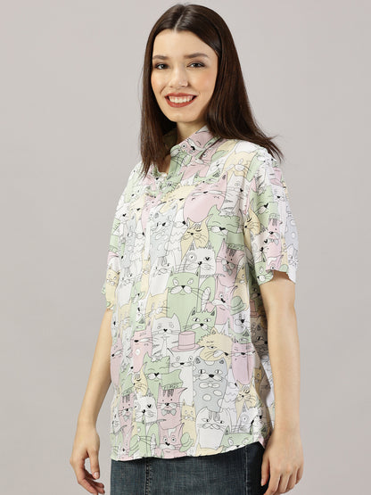 ToonFrenzy Half-Sleeve Oversized Shirt