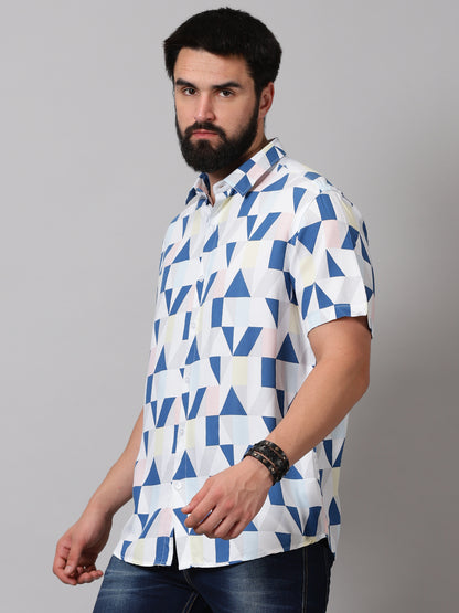 Minimalist Geometry Half-Sleeve Shirt