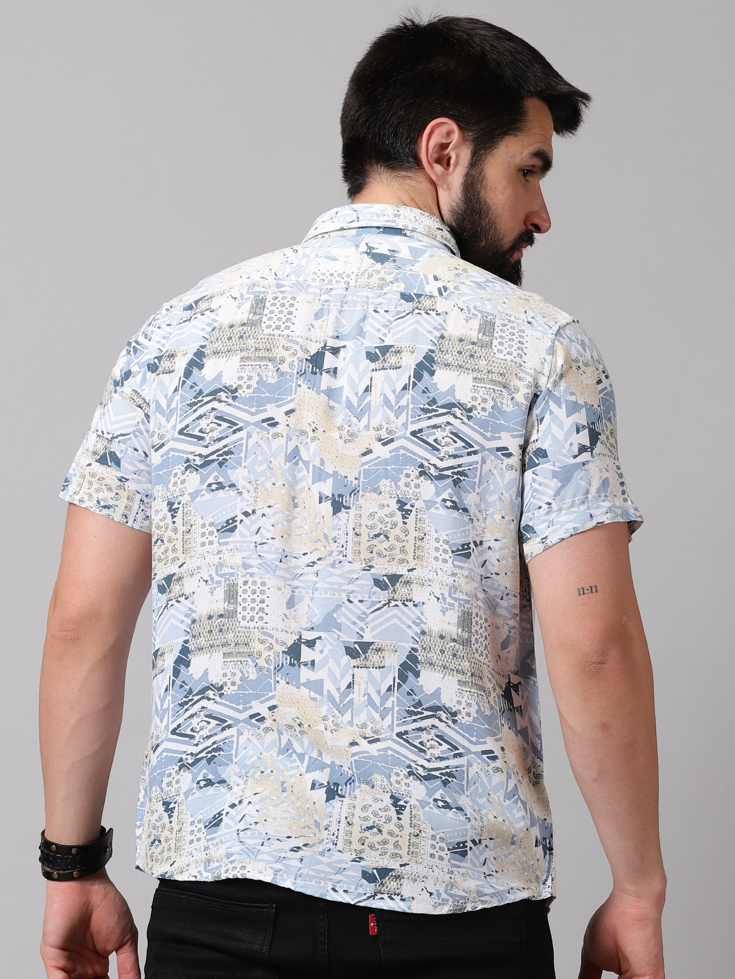 Contemporary Print Half-Sleeve Shirt