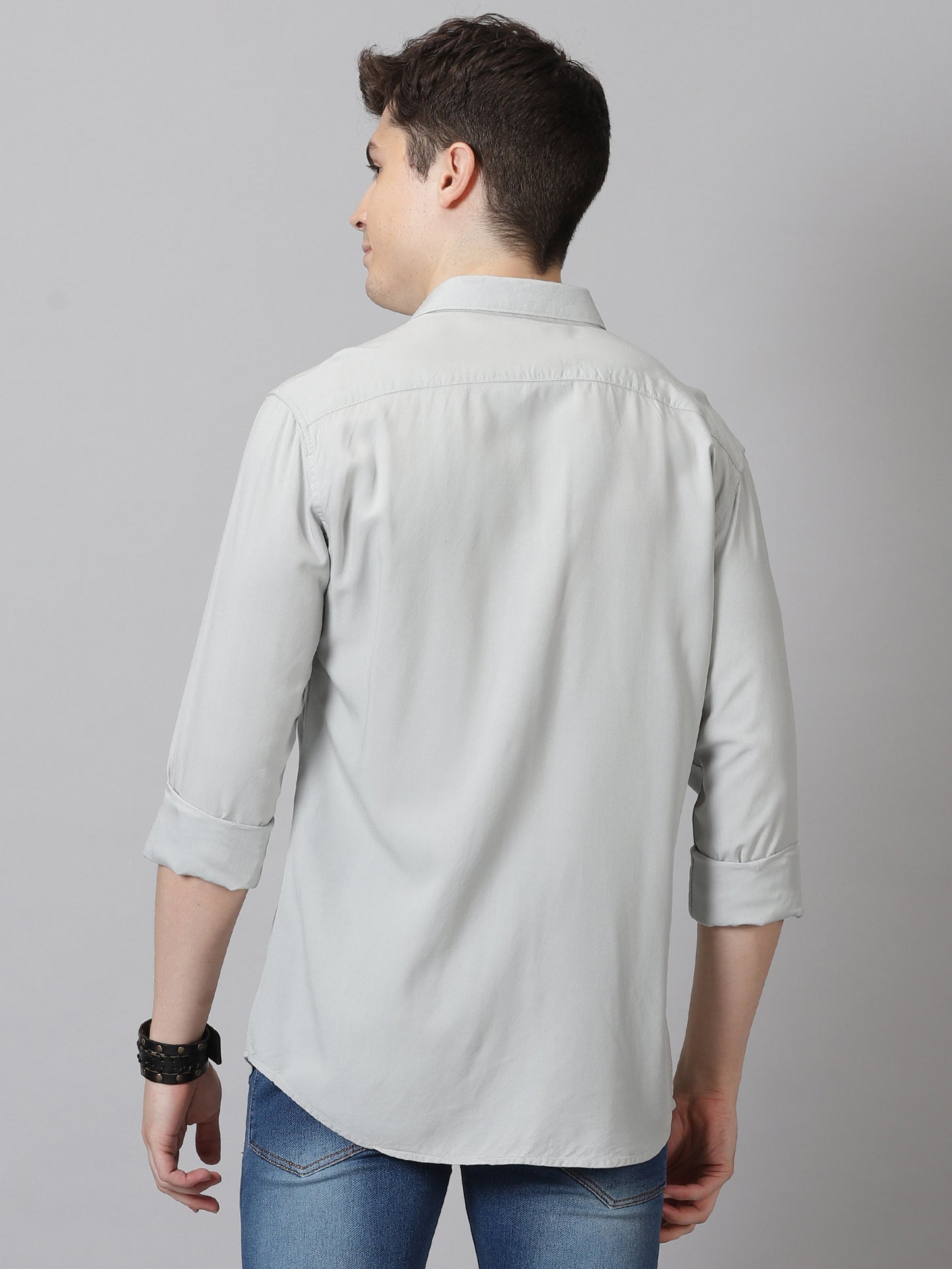 Grey Mist Full-Sleeve Casual Shirt