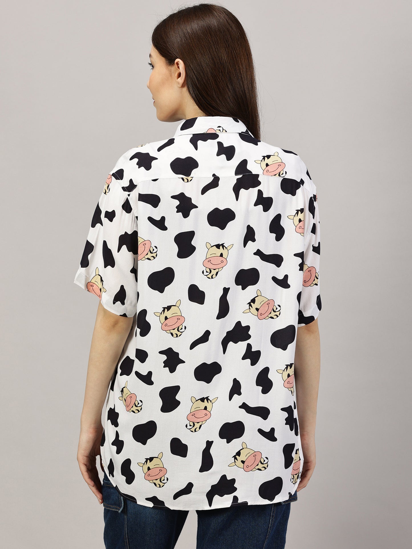 Moo-velous Half-Sleeve Oversized Shirt