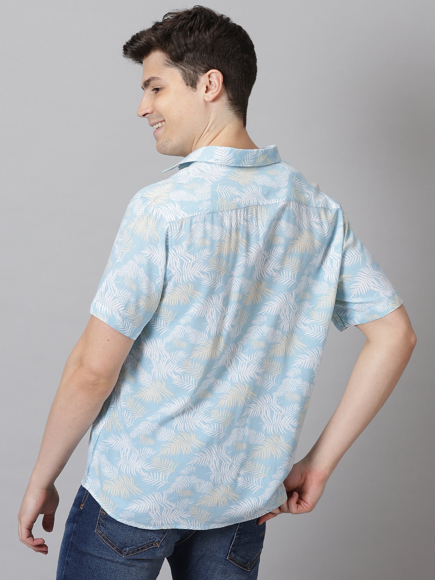 Leafy Breeze Half-Sleeve Casual Shirt
