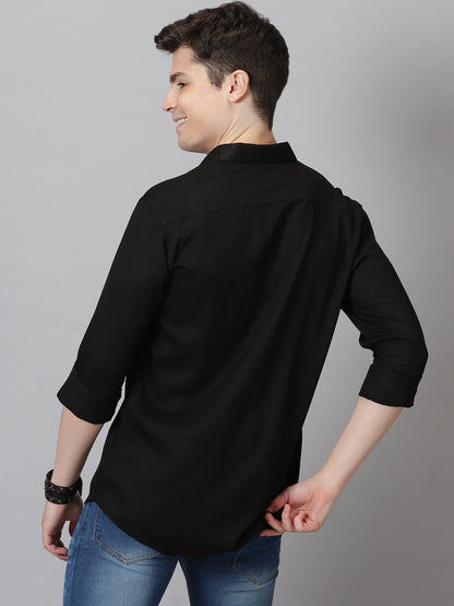 Black Slate Full-Sleeve Casual Shirt