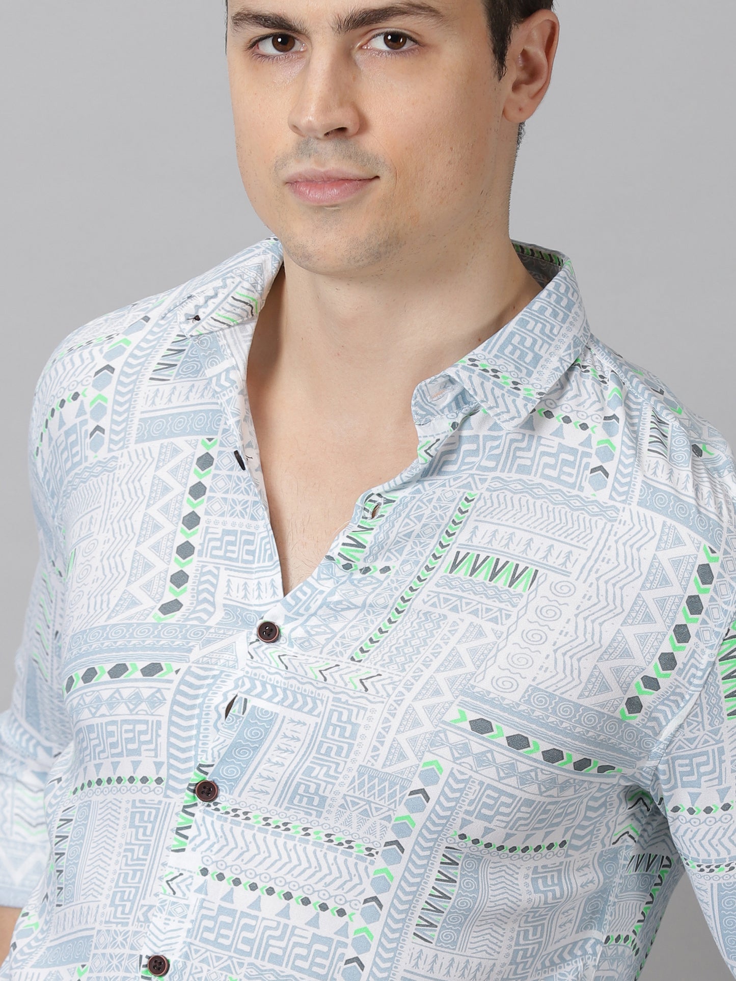 Vibrant Mosaic Full-Sleeve Casual Shirt