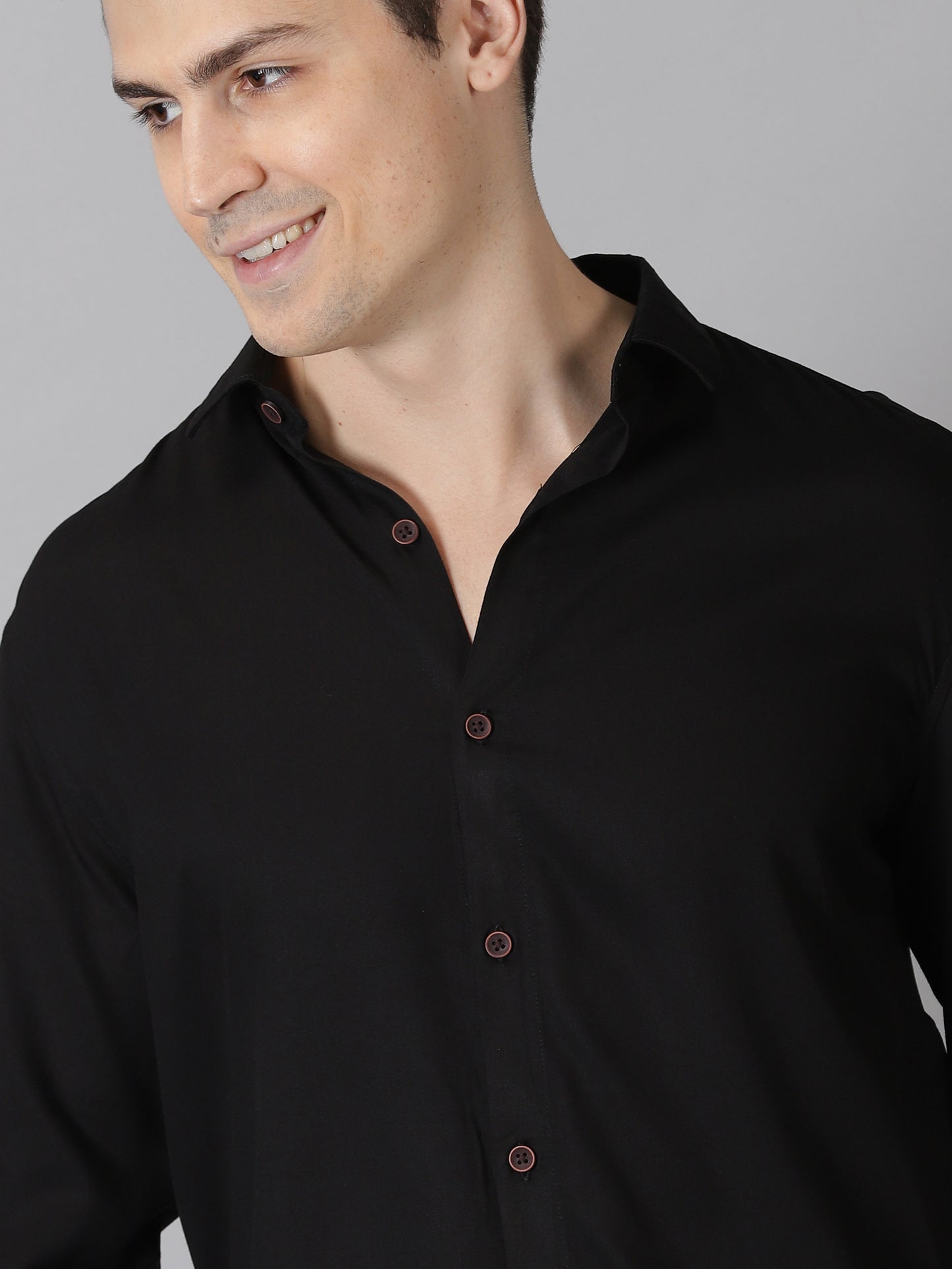 Black Slate Full-Sleeve Casual Shirt