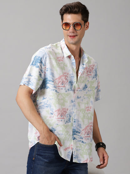 Radiant Scatter Half-Sleeve Casual Shirt