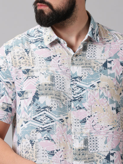 Whimsical Patterned Half-Sleeve Shirt