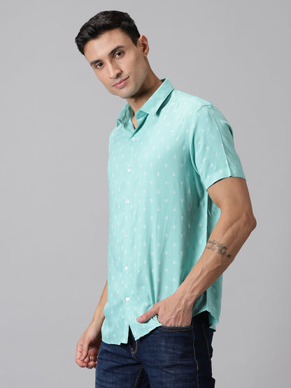 Minty Breeze Half-Sleeve Casual Shirt