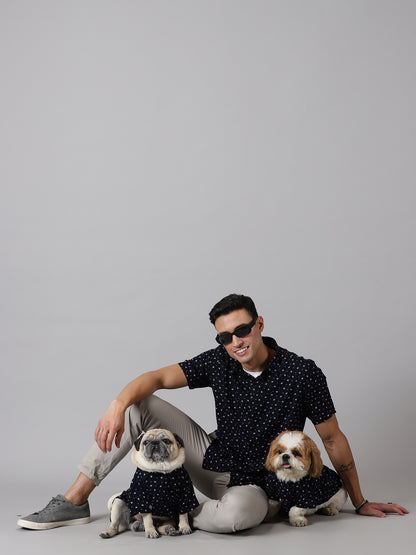 Navy Botanic Human & Dog Shirt Combo