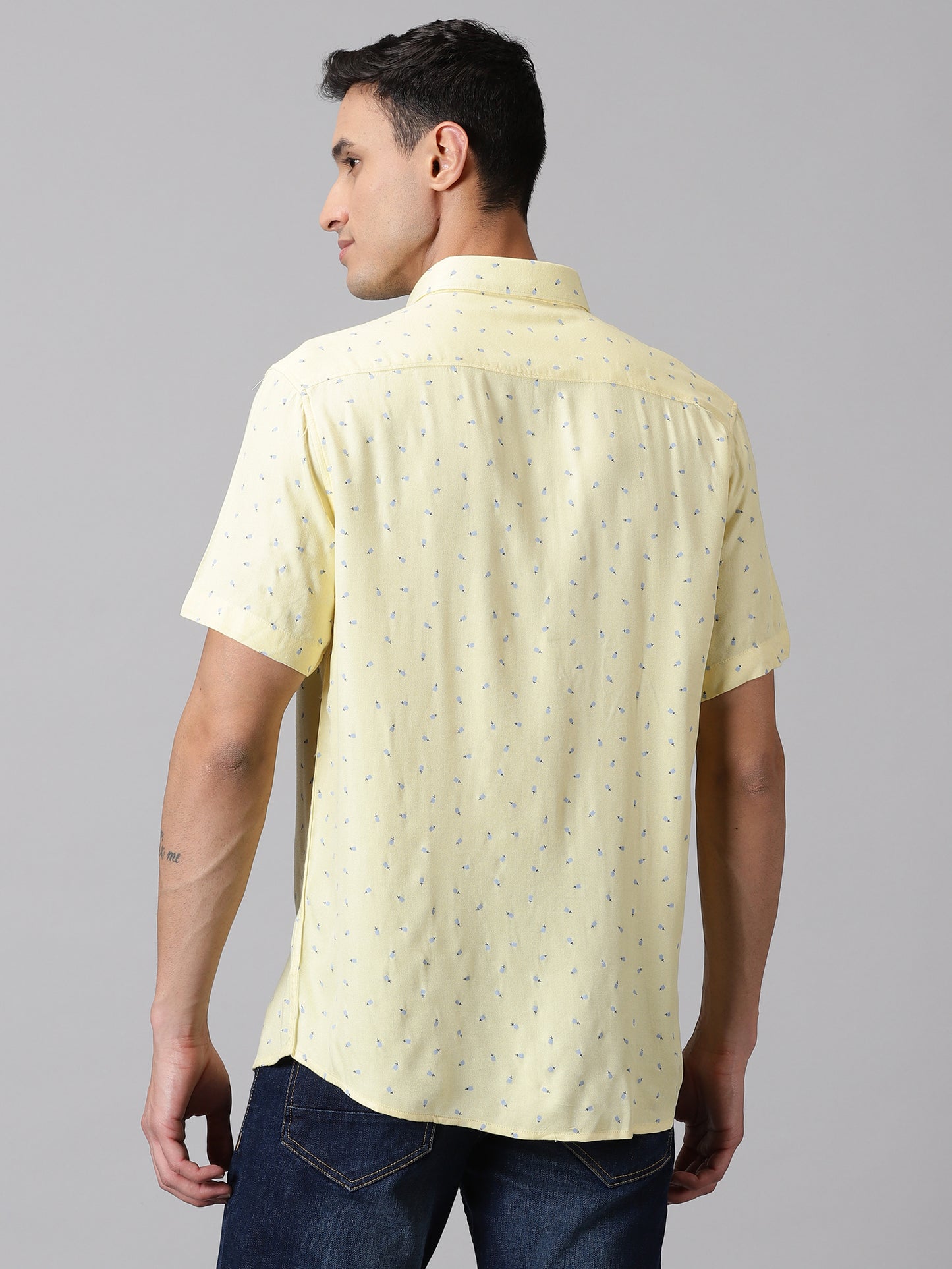 Lemon Sorbet Half-Sleeve Casual Shirt
