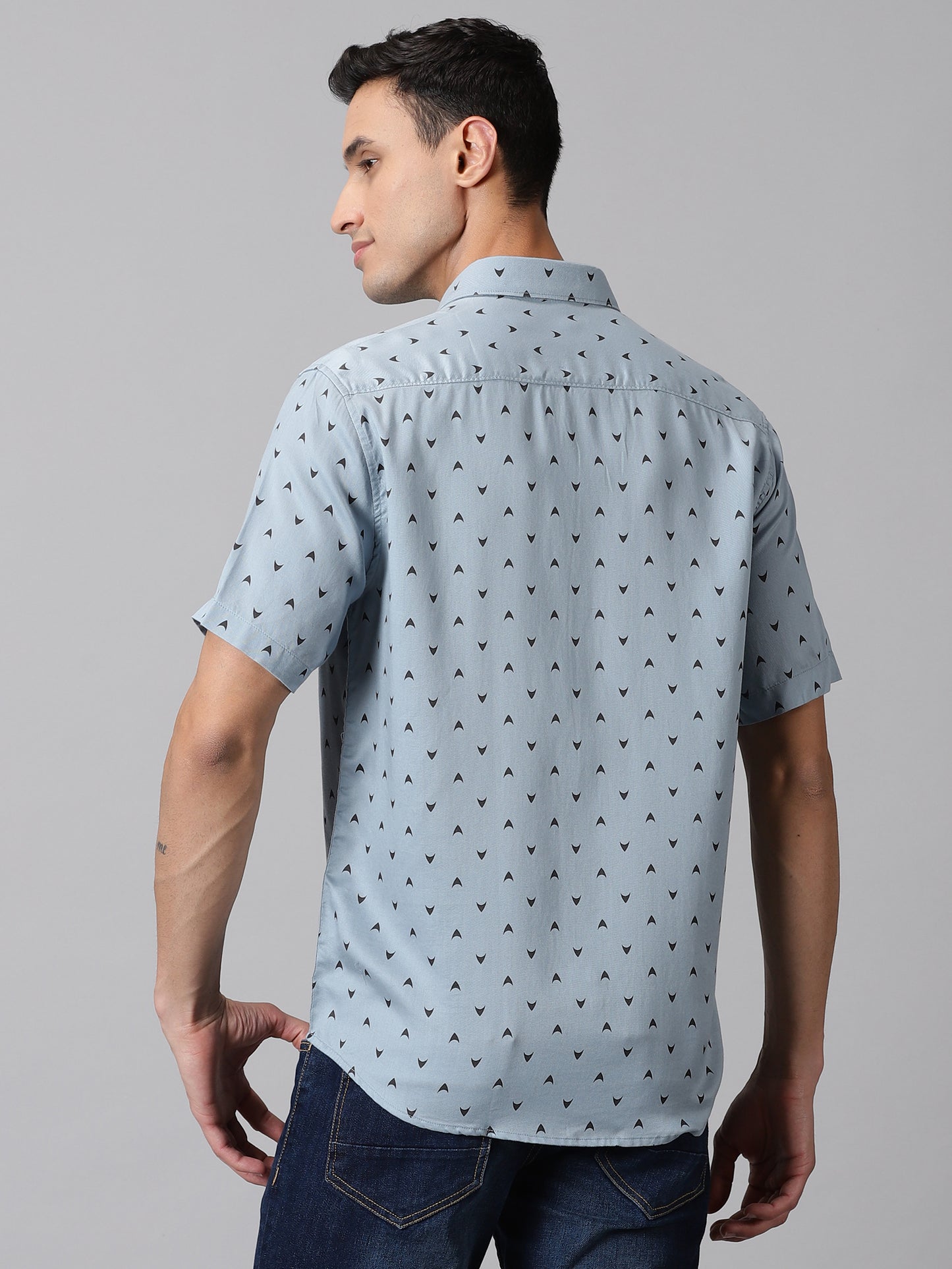 Graphite Half-Sleeve Casual Shirt