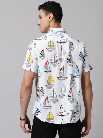 Nautical Odyssey Half-Sleeve Casual Shirt
