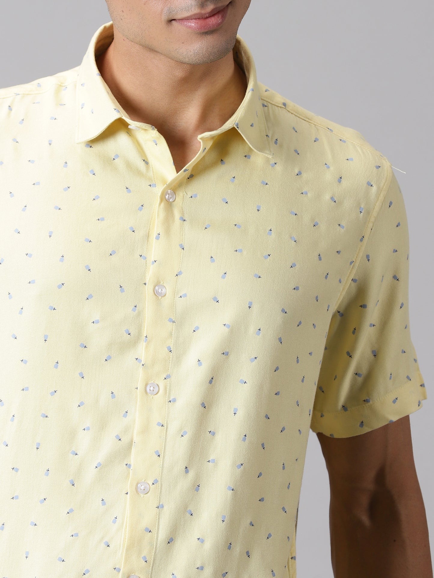 Lemon Sorbet Half-Sleeve Casual Shirt