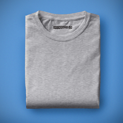Solid White Melange Half Sleeves T-Shirt