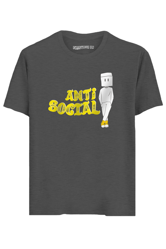 Anti Social Half Sleeves T-Shirt