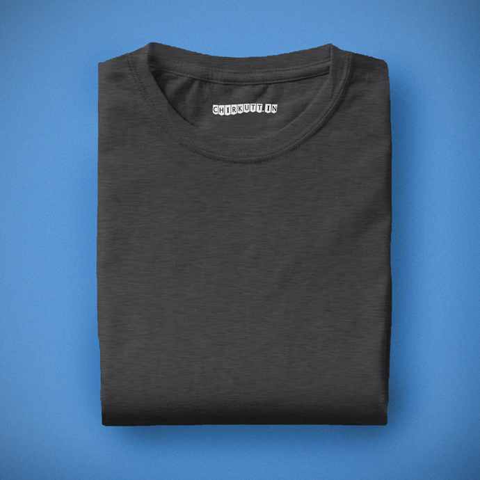 Solid Charcoal Melange Half Sleeves . T-Shirt