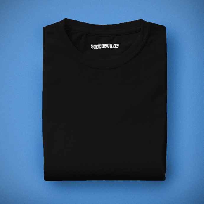 Solid Black Half Sleeves T-Shirt