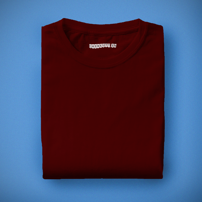 Solid Maroon Half Sleeves T-Shirt