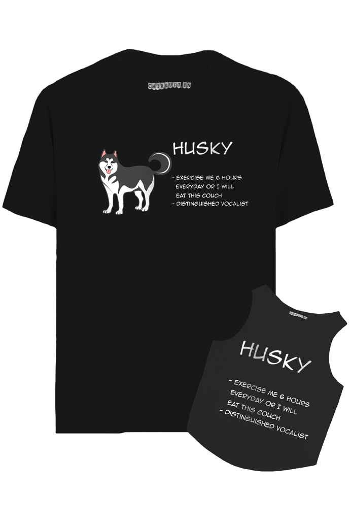 Husky Hooman And Dog Combo T-Shirt