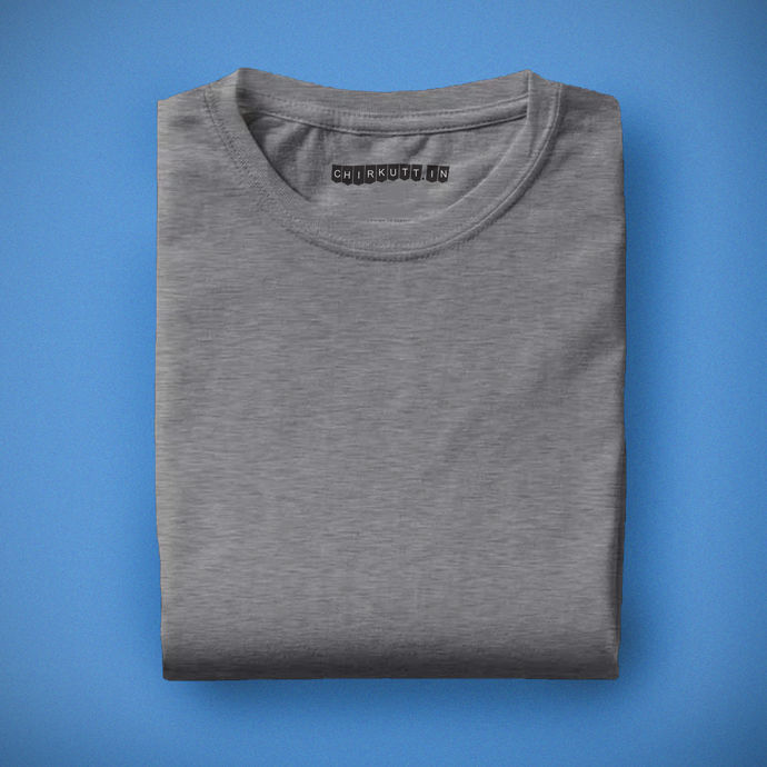 Solid Grey Melange Half Sleeves T-Shirt – Chirkutt