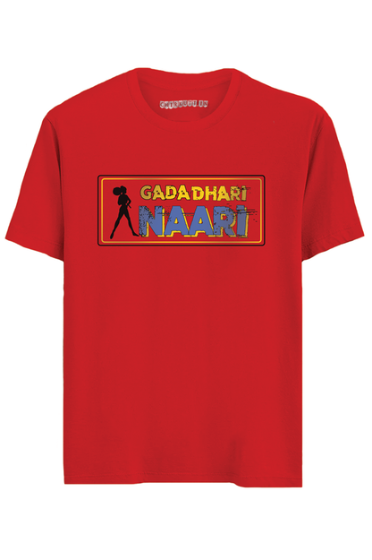 Gadadhari Naari Half Sleeves Front-Back  T-Shirt