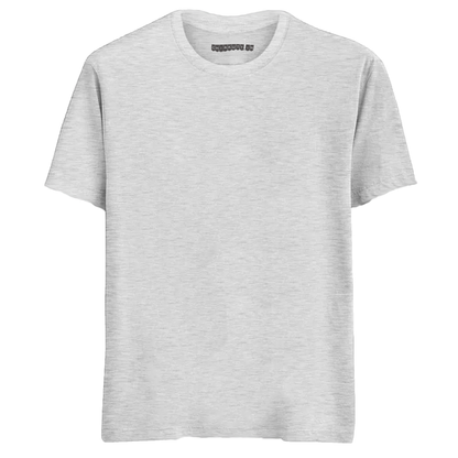 Solid White Melange Half Sleeves T-Shirt