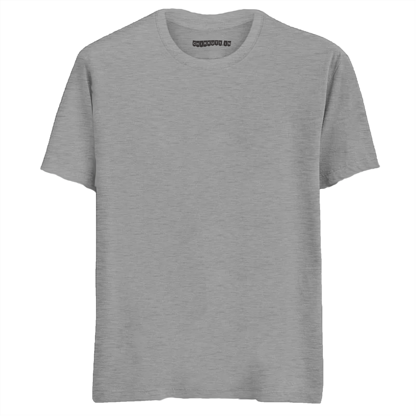Solid Grey Melange Half Sleeves T-Shirt