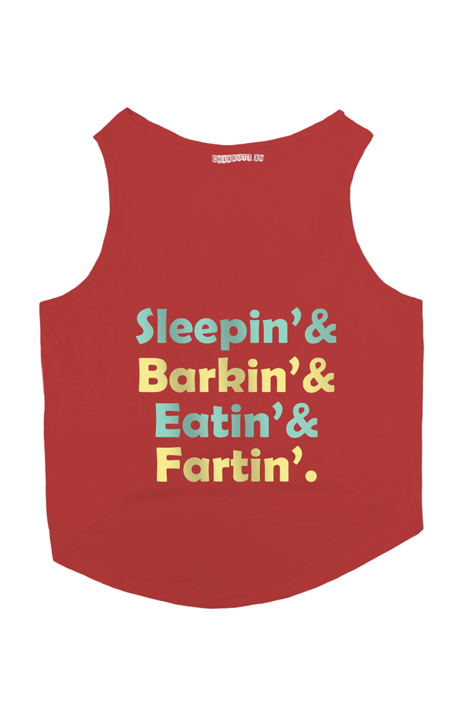 Sleepin' & Barkin' Dog T-Shirt - Red