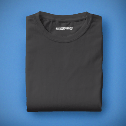 Solid Steel Grey Half Sleeves T-Shirt