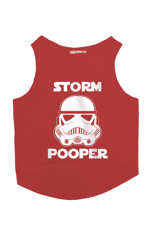 Storm Pooper Dog T-Shirt - RED